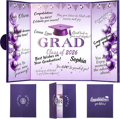 Green Graduation Party Decorations Class of 2026 - Extra Large 22" x 14" Graduation Guest Book to Sign Signature Board for Graduation Gifts Congrats Grad Party Favors Supplies Decor Keepsake