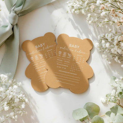 50 Pcs Bear Baby Shower Games Baby Bingo Cards Game for New Parents Girl or Boy Fun Games Gender Neutral Activity Kraft Paper Cards