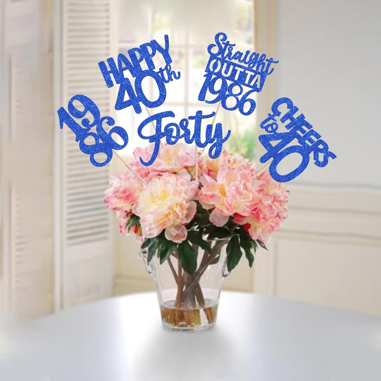 15 PCS 50th Birthday Centerpiece Sticks Fifty Happy 50th Straight Outta 1976 Table Flower Centerpieces Sticks Cheers to 50 Floral Decorations for 50th Birthday Party Centerpieces Supplies Black