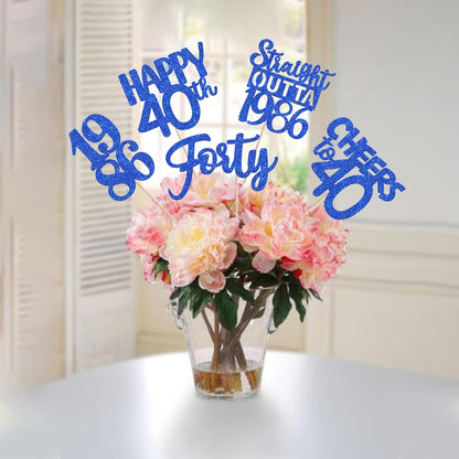 15 PCS 50th Birthday Centerpiece Sticks Fifty Happy 50th Straight Outta 1976 Table Flower Centerpieces Sticks Cheers to 50 Floral Decorations for 50th Birthday Party Centerpieces Supplies Black