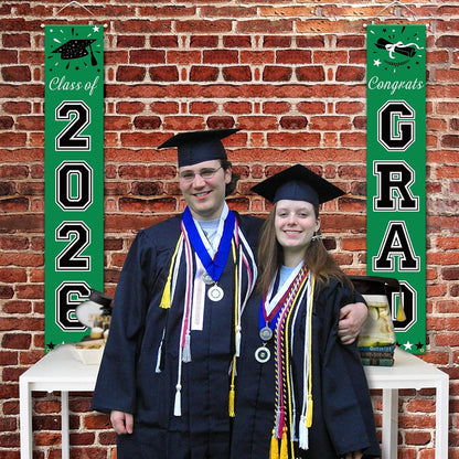 DAZONGE 2026 Graduation Decorations Blue, Congrats Grad Porch Banner for Any Schools or Grades 2026 Graduation Party Decorations