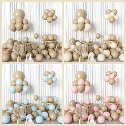 Amandir 153pcs White Sand Balloons Arch Garland Kit Different Sizes 18 12 10 5 Inch Cream Beige Sand White Latex Balloon for Birthday Boho Neutral Baby Shower Wedding Anniversary Party Decorations