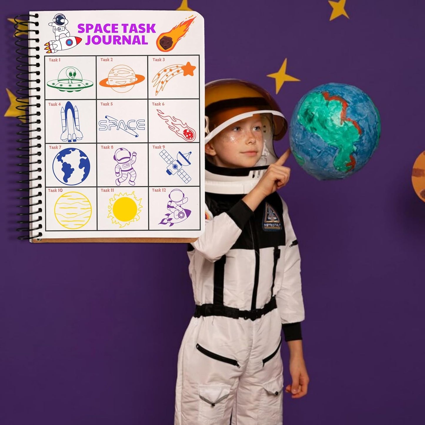 36PCS Space Party Favors - 24PCS Temporary Tattoos & 12PCS Stamps - Ideal Astronaut Galaxy Themed Birthday Card Decorations Supplies Goodie Bag Cute Rewards for Boys Girls Classroom Gifts Baby Shower