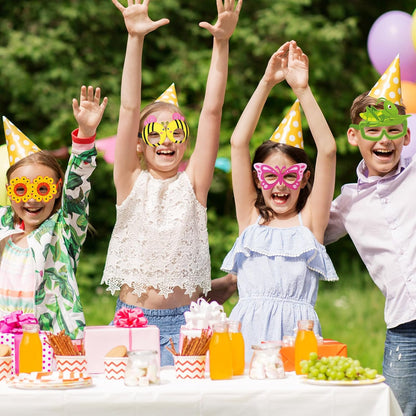 32 Pcs Spa Party Favors Paper Glasses Makeup Paper Eyeglasses Frames Spa Photo Booth Props Selfie Props for Makeup Birthday Party Decorations