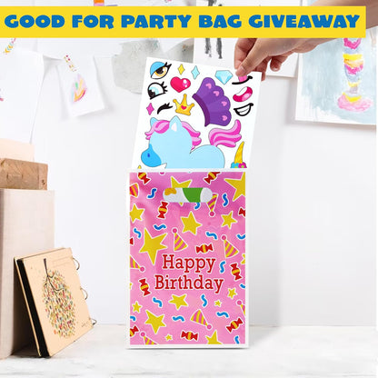 JOYIN 24 Sheets 9"x6" Make a face Stickers for Kids, Make Your Own Stickers with Unicorn, Dinosaur, Sea and Safari Animals, Party Favors Kids Crafts, Goodie Bags Stuffers Classroom Activities