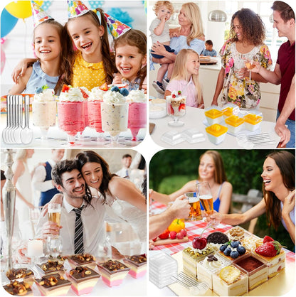 LifeIdeas 380 Pack Mini Dessert Cups with Spoons and lids, 5 oz Mini Clear Parfait Cups, Shooters Cups for Party, Round Yogurt Cups, Reusable Fruit Ice Cream Cake Pudding Cups