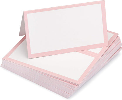 Tented Place Cards - 50 pack - Folded Place Cards are ideal for Wedding Placecards, Buffet food label, Banquet tables, Cocktail Parties, and Name Cards. Made of 14 pt. Matte Card Stock.