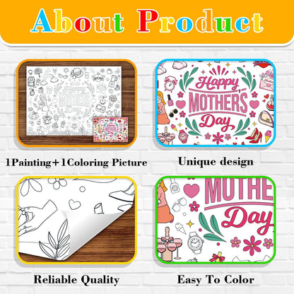 43.3x31.5 Summer Coloring Poster with Picture, Giant Cute Painting Poster, Large Coloring Tablecloth for Classroom Home Birthday Party Supplies Favor