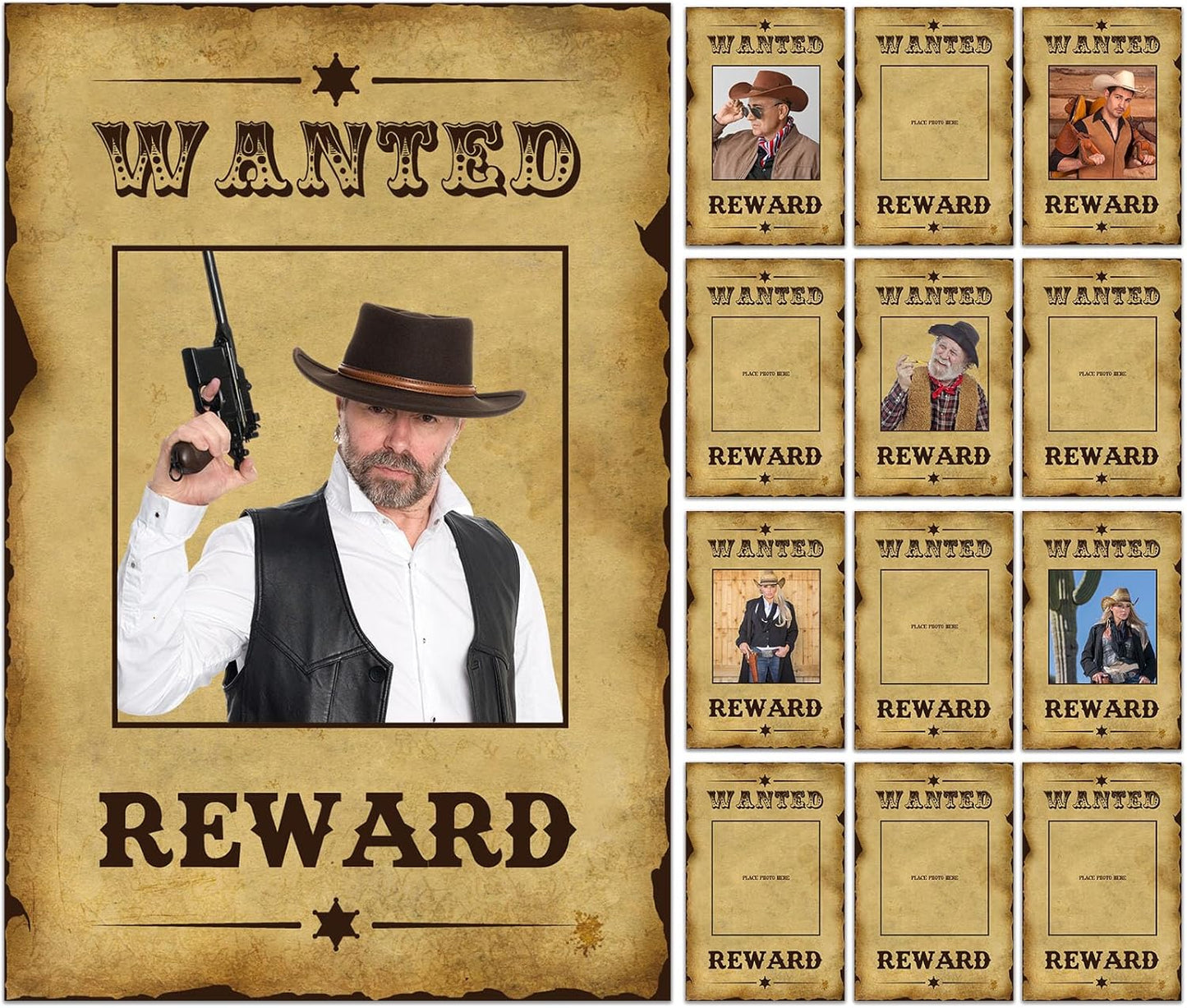 12 Pcs Cowgirl Party Decorations Pink Western Photo Booth Wanted Poster Photo Prop Selfie Frame Poster Fabric Banner Cowgirl Decorations for Party Wild West Birthday Decoration Supplies Rustic