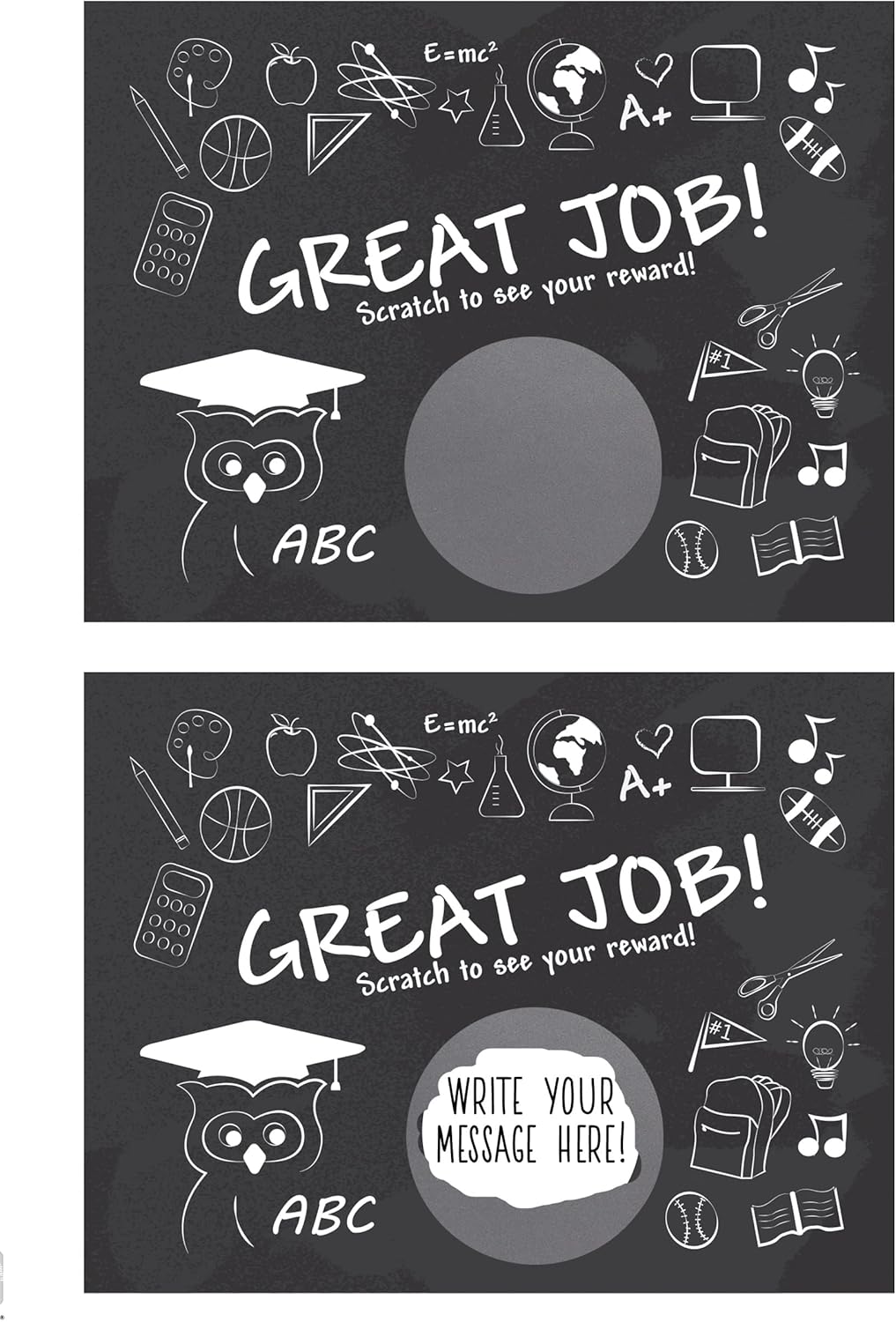 My Scratch Offs - Customizable Scratch-Off Cards Graffiti Design for Prizes, Classroom Rewards & Teacher Supplies, 50 Pack