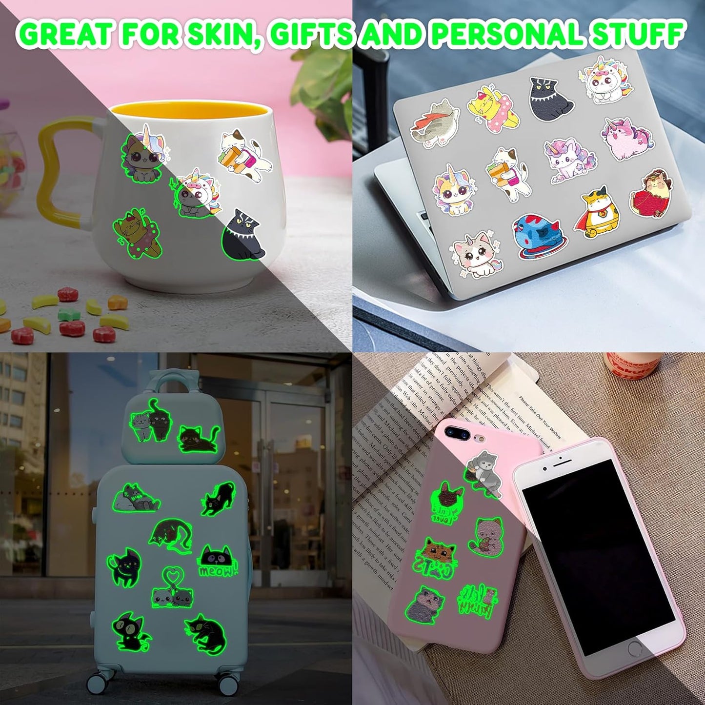 96 PCS Cat Cats Pet Pre-Cut Temporary Tattoos for Kids | Super Cute Themed Birthday Party Favors, Supplies, Decorations, Animal Paw Fake Tattoo Stickers Gifts for Boys Girls Rewards