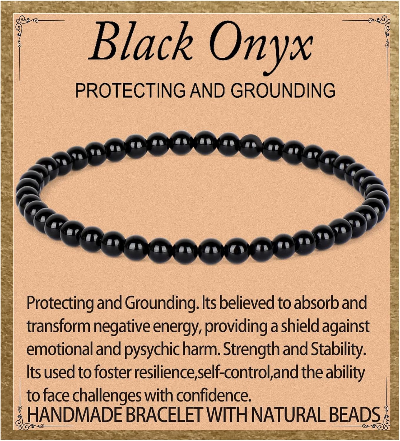 LPBeads Handmade Natural Gemstone Stretch Elastic Bracelet Healing Crystal Round Stone Beads Jewelry Gifts for Women Men