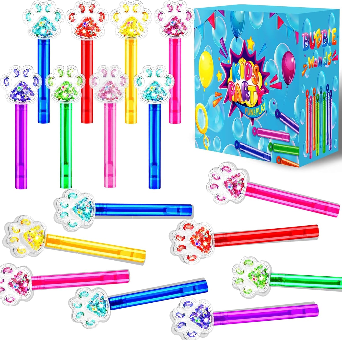 24PCS Animal Bubble Wands for Wild One Birthday Baby Shower Decorations Safari Jungle Theme Party Favors Supplies, Pinata Goodie Bags Filler, Classroom Prizes, Valentines Gifts, Easter Stuffers