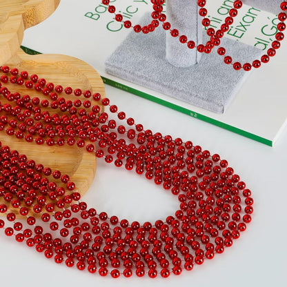 EOBOH 144PCS Mardi Gras Beads, Metallic 12 Kinds Bead Necklace Party Supplies, 33" Mardi Gras Necklace Costume Stuff, Festival Parade Throw Accessories for Wedding Birthday Celebrations Decorations