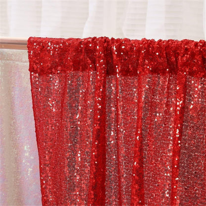 Poise3EHome Black Sequin Backdrop Curtains, 2 Panels 2FTx8FT Glitter Photo Booth Backdrop for Halloween Birthday Bachelorette Wednesday Twilight Party Decorations