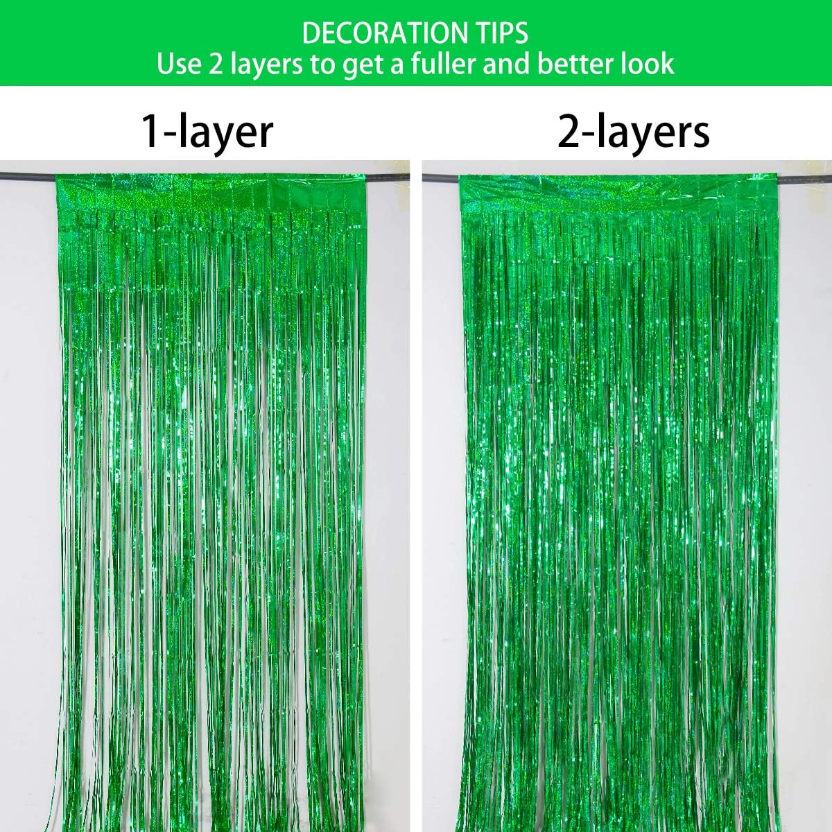 Happy Mothers Day Decorations Melsan 3 Pack 3.2 x 8.2 ft Pinkish Purple Tinsel Fringe Curtain Backdrop, Sparkling Metallic Party Decorations for Girls Birthday, Bachelorette, Wedding, Photo Booth
