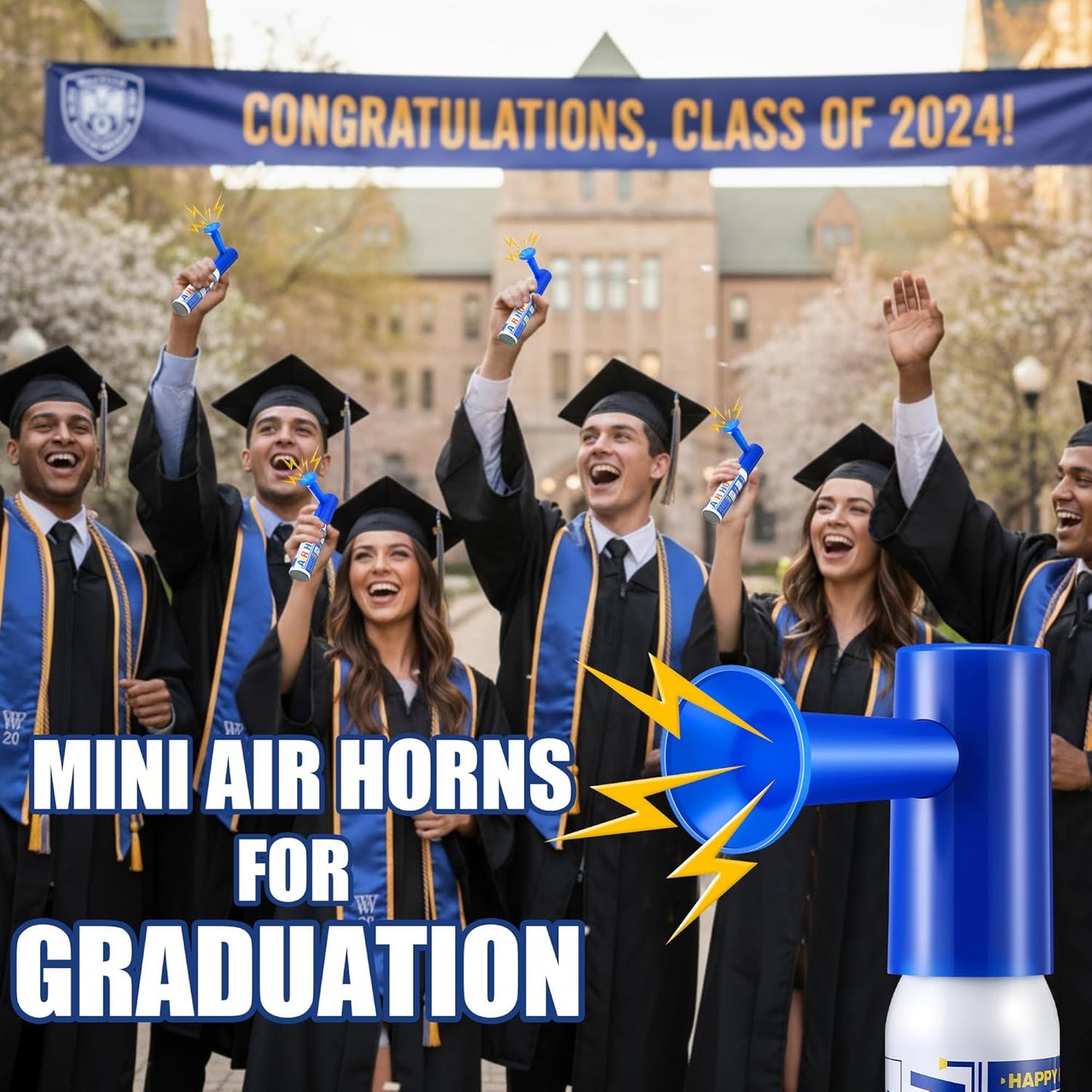 1 Pack Mini Air Horn for Personal Safety, 0.88 Oz Stadium Air Horn Prank, Portable Blow Noise Maker for Sporting Events, Football Games, Dogs, Party, Birthdays,Graduation Mini Noisemakers (Red)