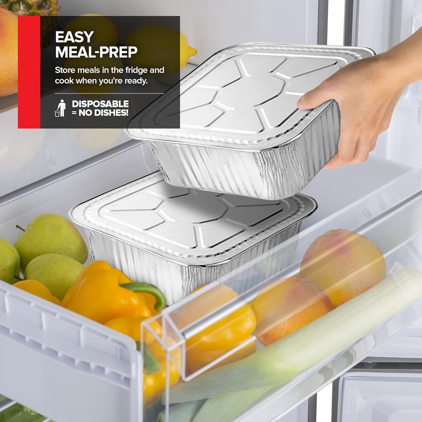 Stock Your Home Aluminum Pans 9x13 Disposable Foil Pans (30 Pack) - Half Size Steam Table Deep Trays - Tin Foil Pans Great for Cooking, Heating, Storing, Prepping Food