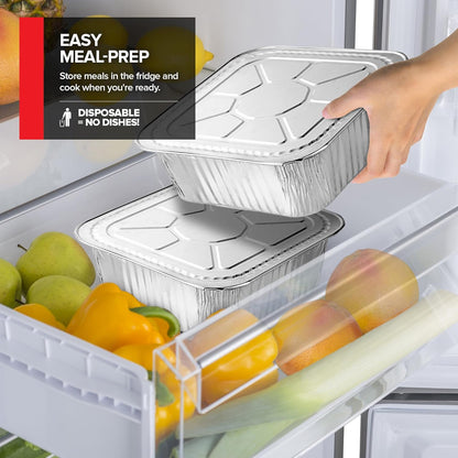 Stock Your Home Aluminum Pans 9x13 Disposable Foil Pans (30 Pack) - Half Size Steam Table Deep Trays - Tin Foil Pans Great for Cooking, Heating, Storing, Prepping Food