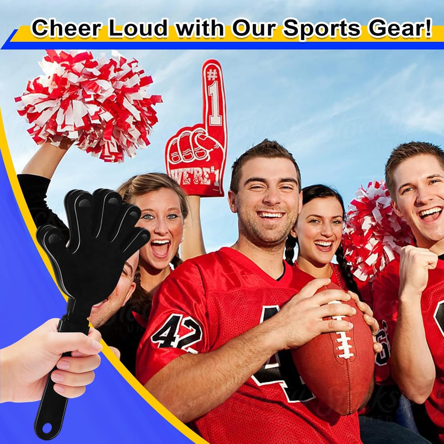 8PCS Hand Clappers 7.5 Inch Clapping Noisemakers Plastic Noise Makers Mini Hand Soundboard Party Favors Noise Maker Clacker for Birthdays Games Ball Dance Football Sporting Events Cheers Supplies