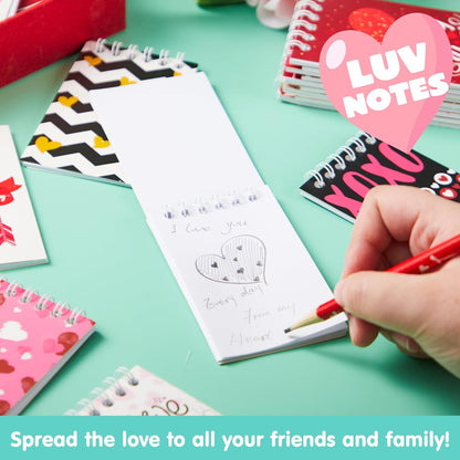 JOYIN 24 Valentine's Day 4'' Notepads, Mini Notesbook Set for Party Favors, Kids School Classroom Gifts Exchange