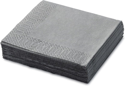 Black Beverage Napkins (300 Count) 2-Ply Disposable Cocktail Napkins for Bar, Weddings, Parties, Events, Premium Quality and EU Made