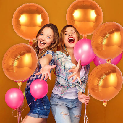 20 Pcs Black Round Shaped Balloons,18 Inch Round Foil Balloon,Giant Round Mylar Balloon Helium Balloons for Birthday Party Baby Shower Wedding Decorations (Black)