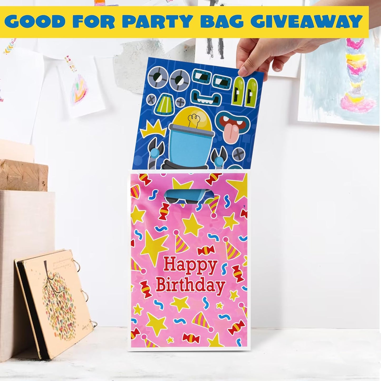 JOYIN 36 Sheets 9"x6" Make a face Stickers for Kids, Make Your Own Animal Stickers with Unicorn, Dinosaur, Sea and Safari Animals, Crafts Birthday Party Favors, Goodie Bags Classroom Activities