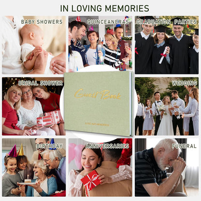 Lankaiva Wedding Guest Book, Guest Book Wedding Reception - Classic Baby Shower Guest Book, 100 Blank Pages for Bridal Shower Birthday Graduation Sign in and Photos, Beige