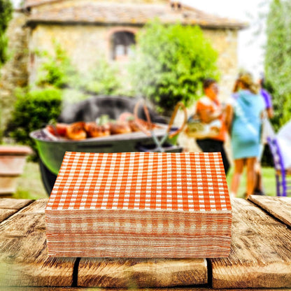 Gatherfun Disposable Red and White Gingham Paper Napkins (Pack of 50)