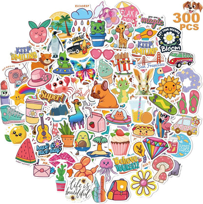 Wninbu 200 PCS Cute Stickers for Kids,Water Bottle Sticker Pack for Teens Girls Boys,Waterproof Vinyl Animal Stickers for Water Bottles,Skateboard,Laptop Students Classroom Decor Prizes (Cute 200 pcs)