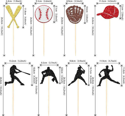 16 PCS Baseball Centerpiece Sticks Double Sided Baseball Players Sports Theme Table Flower Centerpieces Sticks for Baseball Theme Baby Shower Kids Birthday Party Centerpiece Decorations Supplies