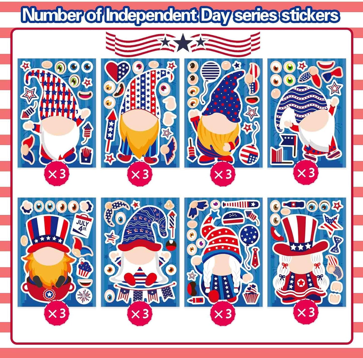 24 Sheets Summer Stickers for Kids Toddlers, Make-a-face Stickers for Kids Classroom Make Your Own Animal Mix & Match Sticker, Pool Beach Luau Hawaii Sticker, Summer Holiday Party Favors