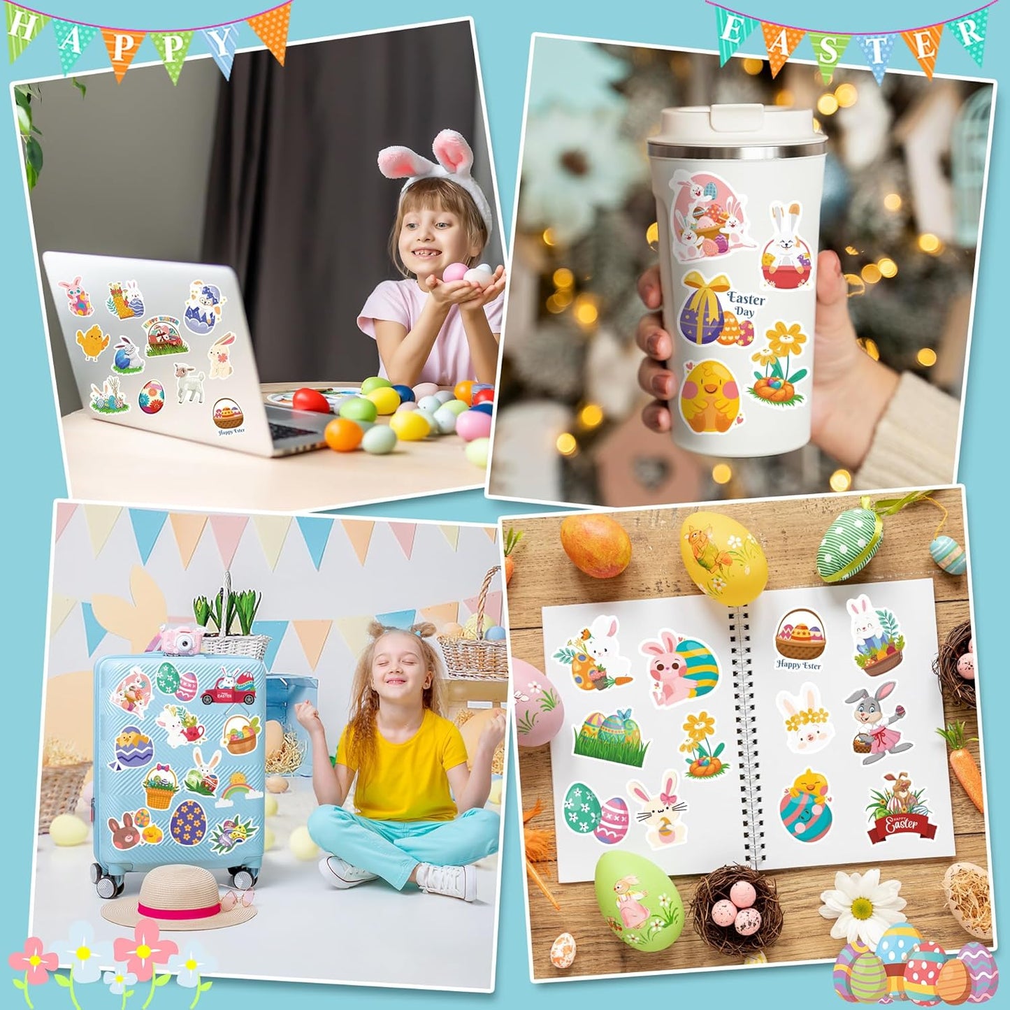OHOME 100 PCS Water Bottle Stickers for Kids,Cute Animal Aesthetic Sticker Pack - Waterproof Vinyl Kawaii Stickers for Girls Boy Classroom Prizes,Party Favors for Scrapbook, Laptops, Journal,Birthday