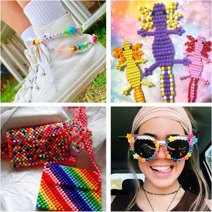 2400Pcs Glow in The Dark Pony Beads Bulk,20 Colors Rainbow Kandi Bead for Hair Braiding Friendship Bracelet Making Kandi Jewelry Key Chains DIY Crafts Chirstmas Gifts (2400PCS(20Color))