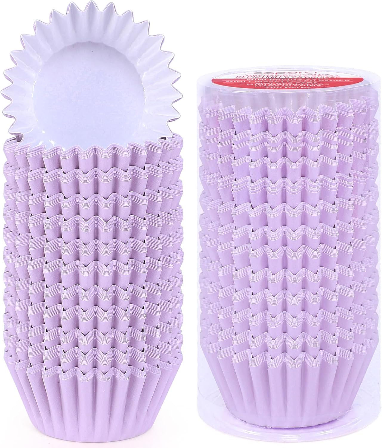 Caperci Heavy Duty Standard White Cupcake Liners 150 Counts - Grease-Resistant Paper Muffin Baking Cups, Odorless, No Muffin Pan Needed, Easily Peels (White)