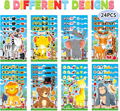 24 Sheets Cupcake Make a Face Sticker Sheets for Kids Todders Activities, Make Your Own Stickers for Kids Birthday Party Favor Supplies Craft