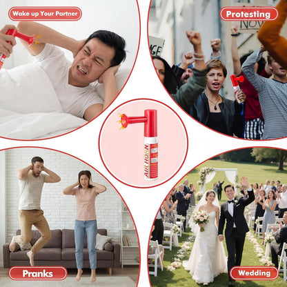 1 Pack Mini Air Horn for Personal Safety, 0.88 Oz Stadium Air Horn Prank, Portable Blow Noise Maker for Sporting Events, Football Games, Dogs, Party, Birthdays,Graduation Mini Noisemakers (Red)