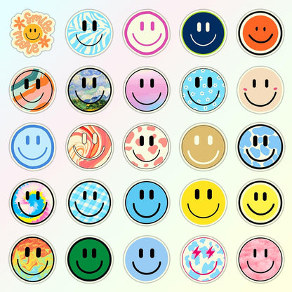 50PCS Smiling Stickers, Cute Water Bottle Stickers for Kids, for Teaching Rewards, Notebooks, Stationery, Luggage, Cartoon PVC Happy Stickers