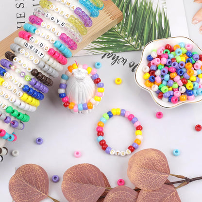 1000Pcs Glow in The Dark Pony Beads 9mm Plastic Kandi Beads Bulk for Friendship Bracelet Necklace Craft Jewelry Making Beads for Hair Braids 9 Color