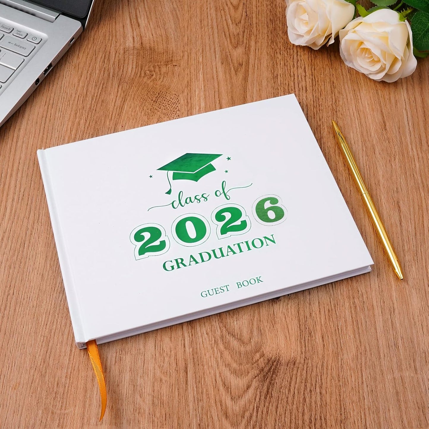 Graduation Guest Book, Class of 2026 Graduation Guest Book with Pen, Hardcover Guest Sign in Book, Memory Scrapbook, Graduation Decorations, Grad Party Supplies for High School，College (Blue)