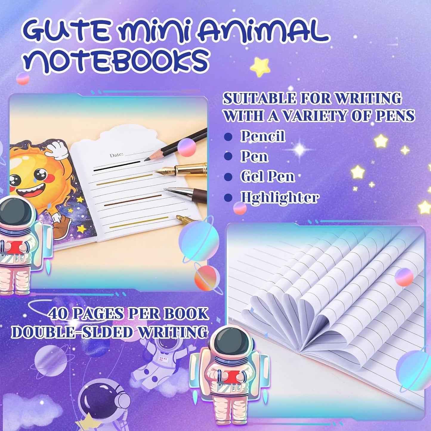 Maxdot 48 Pcs Farm Animals Mini Notebooks Bulk Party Favors Gift Small Cute Pocket Notepads with 20 Sheets, Gifts for Birthday, Back to School Party Classroom Prizes Gift