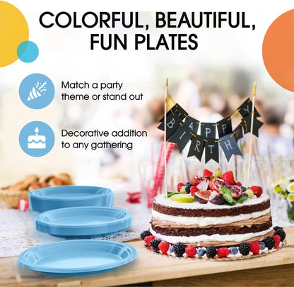 Exquisite Party Solids Red Plastic Plates For Party Supplies 10" Red Disposable Plates Heavy Duty 50 Pcs Plastic Dinnerware Sets Heavy Duty 350 GSM Disposable Dinnerware Set