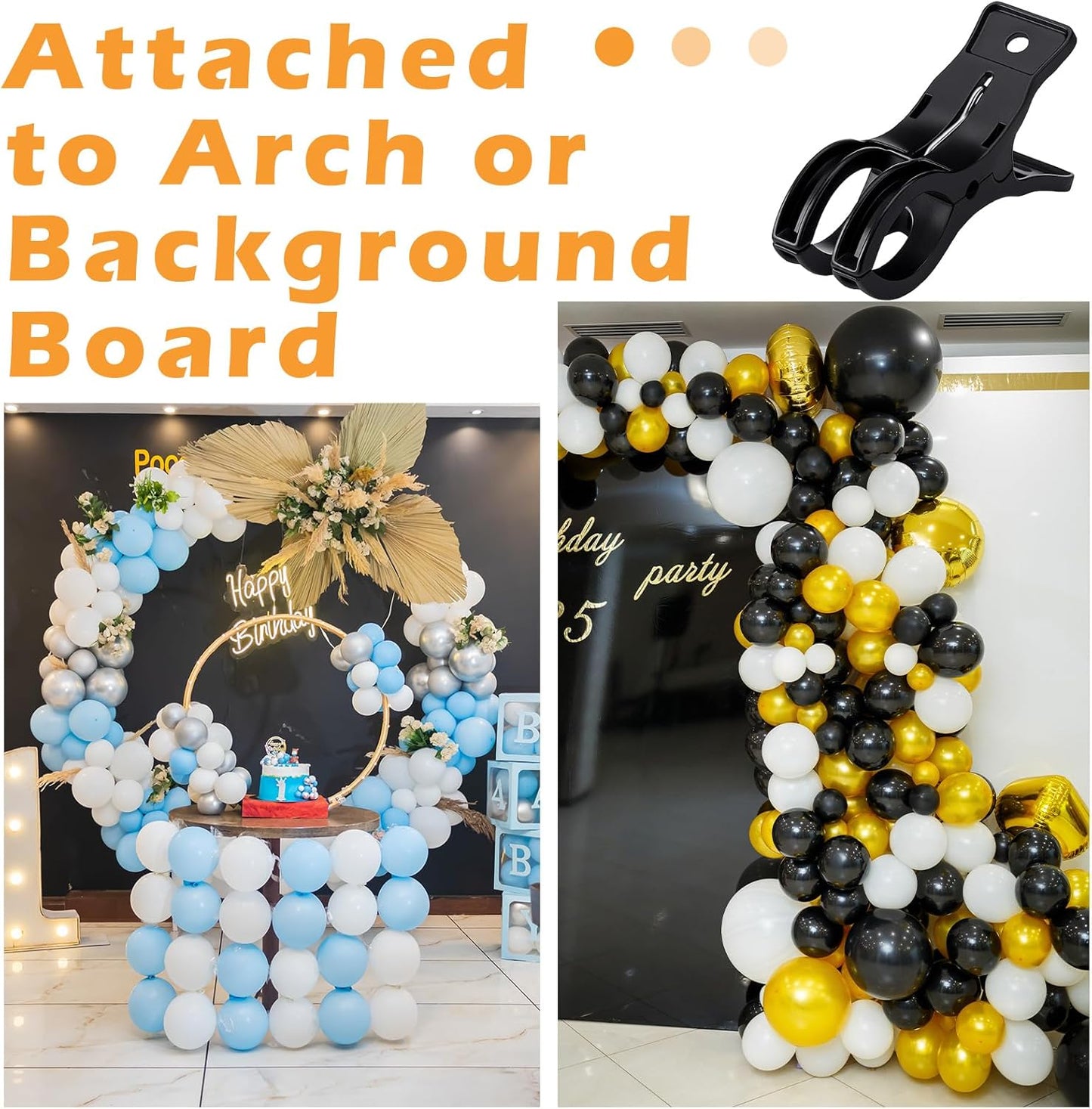 LemonRoad 10 Pack Large Balloon Arch Clips Plastic Transparent Backdrop Spring Clamps 3.5 Inch Heavy Duty Clip for Balloon Arch Kit Birthday Decoration Crafts Woodworking Photography Studios (Clear)