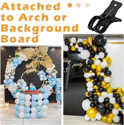 LemonRoad 10 Pack Large Balloon Arch Clips Plastic Transparent Backdrop Spring Clamps 3.5 Inch Heavy Duty Clip for Balloon Arch Kit Birthday Decoration Crafts Woodworking Photography Studios (Clear)