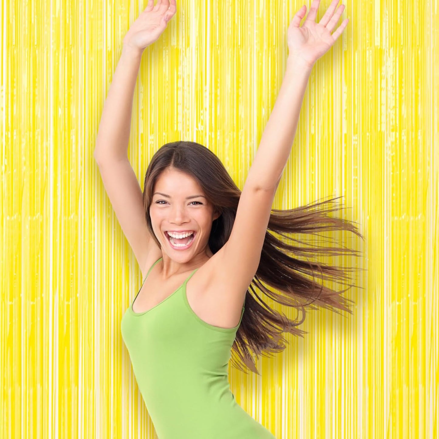 Voircoloria 3 Pack 3.3x8.2 Feet Gold Foil Fringe Backdrop Curtains, Tinsel Streamers, Fringe Backdrop for 2025 New Years Eve, Graduation, Birthday, Baby Shower, Gender Reveal, Disco Party - Colors A