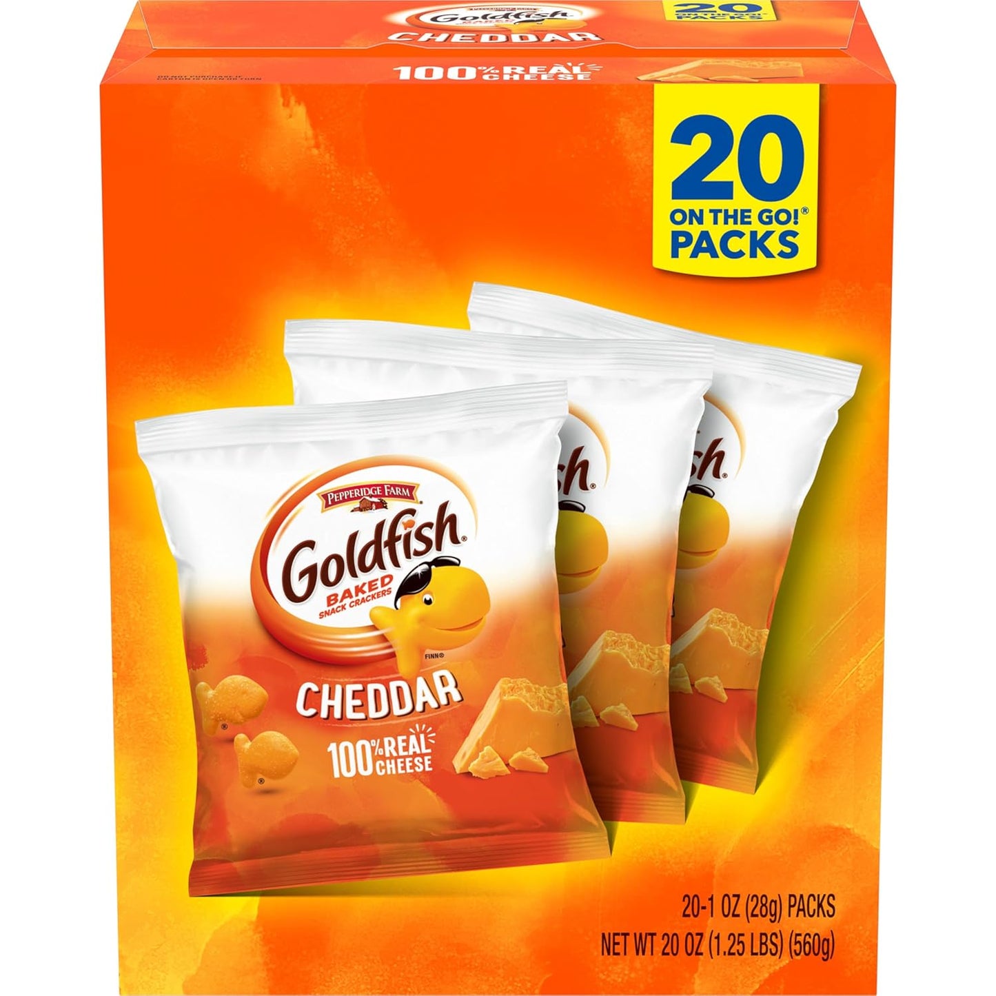 Goldfish Crackers Big Smiles Variety Pack with Cheddar, Colors, and Pretzels, Snack Packs, 30 Ct