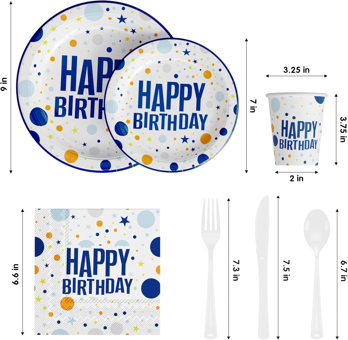 350 Pcs Black Plastic Plates For Party, Black Disposable Plates Set, 50 Of Each 9" Dinner Plate Set, 7" Dessert Plate, Cups, Napkins & Cutlery Plastic Dinnerware Set Exquisite