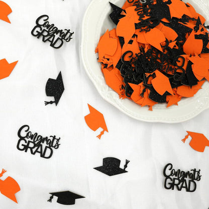 200PC Gold Graduation Confetti Class of 2026 Congrats Grad Confetti for Table Grad Cap Scatters for Graduation party decorations 2026