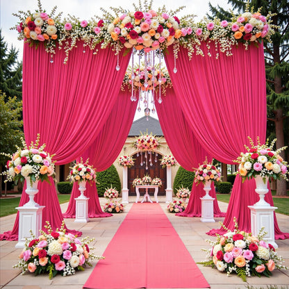 10 ft x 10 ft Wrinkle Free White Backdrop Curtains for Wedding Parties, Polyester Photography Backdrop Drapes for Birthday Parties Stage Backdrop Stand, 2 Panels 5x10FT Background Curtains